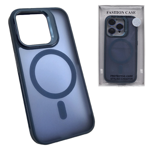 Чехол крышка ultra magsafe + линзы 15 pro max синий