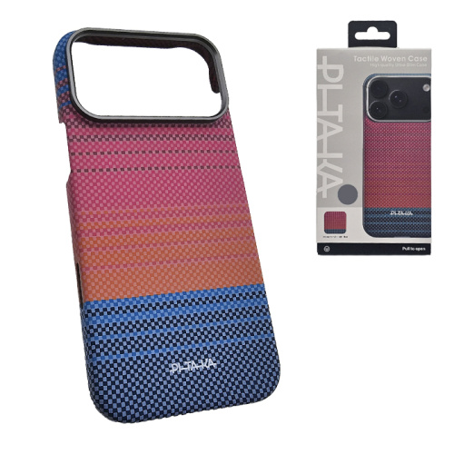 Чехол-крышка #95 pitaka woven iphone 17/18 pro max бордово-синий