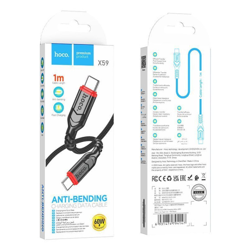 Кабель type-c hoco x59 type-c 1м черный