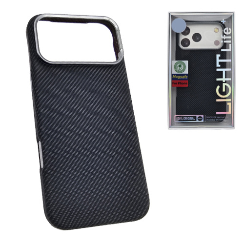 Чехол-крышка #47 light carbone small (magsafe) для iphone 17 pro черный