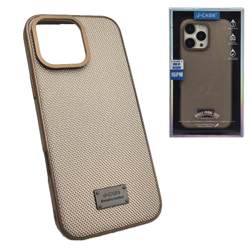 Чехол-крышка j-case genuine leather для iphone 16 pro max золотой