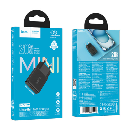 Сзу hoco n72 type (usb-c/20w) черное