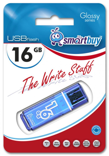 16gb usb smartbuy glossy синяя
