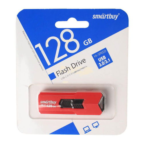 128gb (3.0) usb smartbuy stream красная