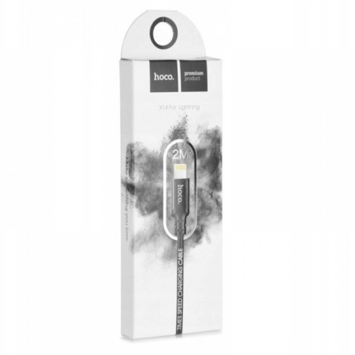 Кабель usb hoco x14 lightning 2m черный