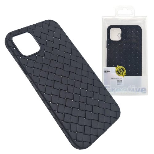 Чехол-силикон new skin плетенка для iphone 12 pro черный