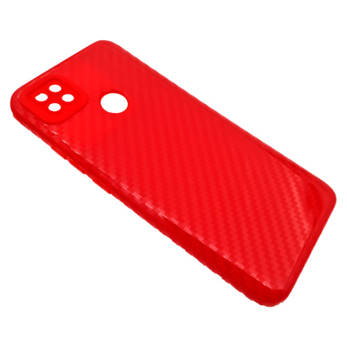 Чехол-силикон глянец carbon xiaomi redmi 10a красный