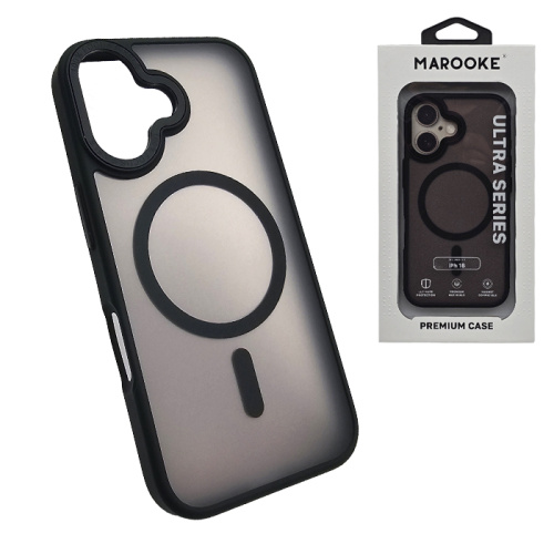 Чехол-крышка marooke m08 ultra series матовый с металлической рамкой для iphone 16 черный