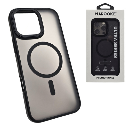 Чехол-крышка marooke m08 ultra series матовый с металлической рамкой для iphone 16 pro max черный