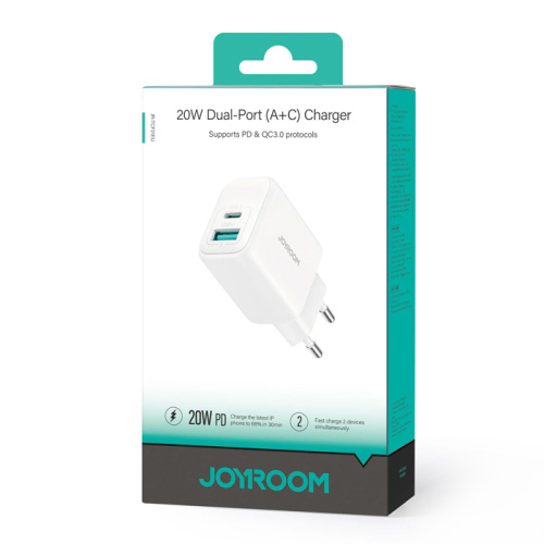 Сзу joyroom jr-tcf21eu 1c/usb/20w белое