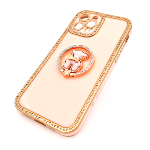 Чехол-силикон smile мишка для iphone 12 pro max розовый