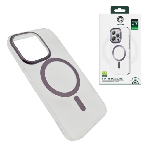 Чехол-крышка green lion matte magsafe case для iphone 14 pro фиолетовый