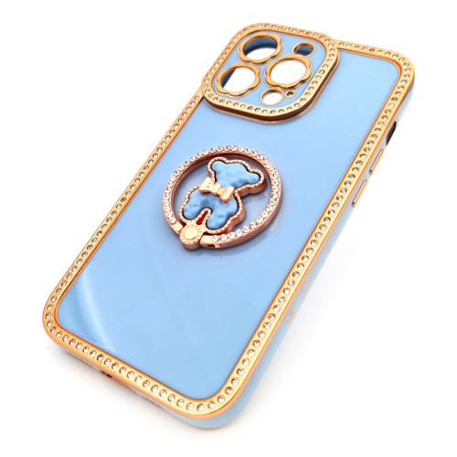 Чехол-силикон smile мишка для iphone 13 pro голубой