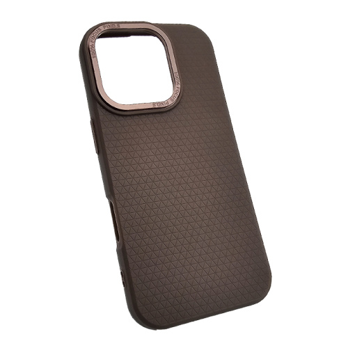 Чехол-силикон focus pixels для iphone 16 pro коричневый