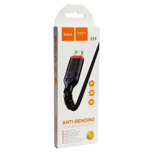Кабель usb hoco x59 micro 1m черный