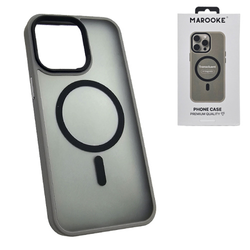 Чехол-крышка marooke transcluent magnetic для iphone 15 pro max натуральный титан (1+2)