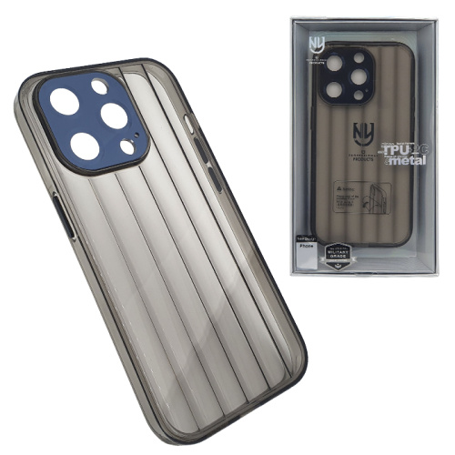 Чехол-крышка ny tpu+pc metal с закрытой камерой для iphone 14 pro черный