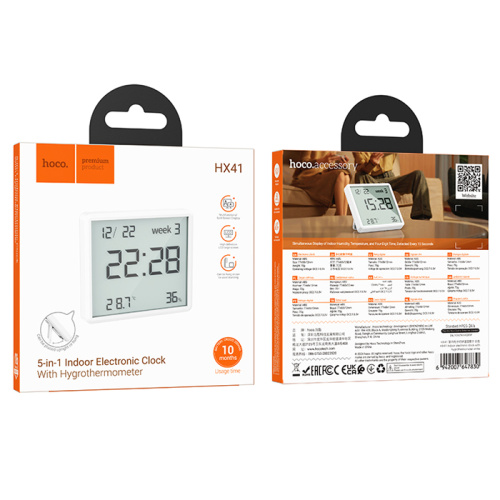 Гигрометр-часы hoco hx41 5в1 белые