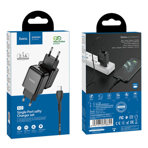 Сзу hoco n2 vigour single micro (usb/2a) черный