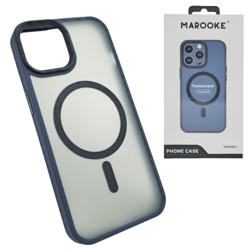 Чехол-крышка marooke transcluent magnetic для iphone 15 pro глубокий синий (1+2)