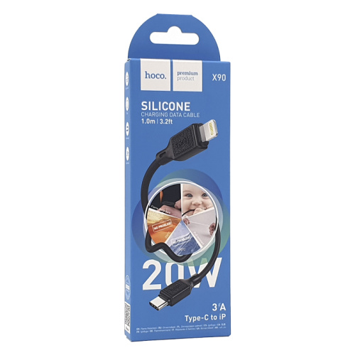 Кабель type-c hoco x90 lightning черный