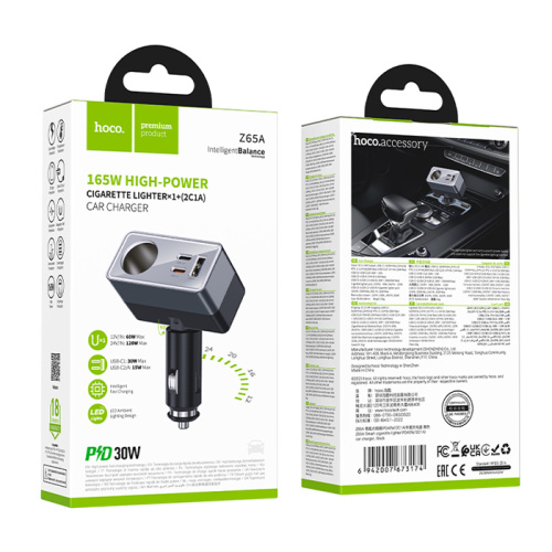 Азу hoco z65a 2type-c/usb (30w/60w) черный