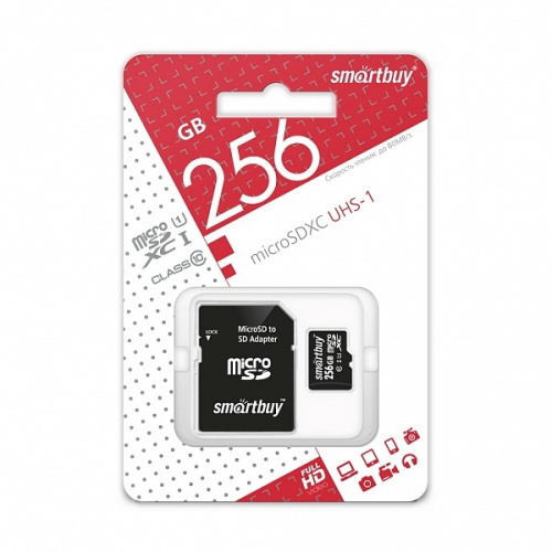 Micro sd 256gb smartbuy class 10 uhs-1 с адаптером 