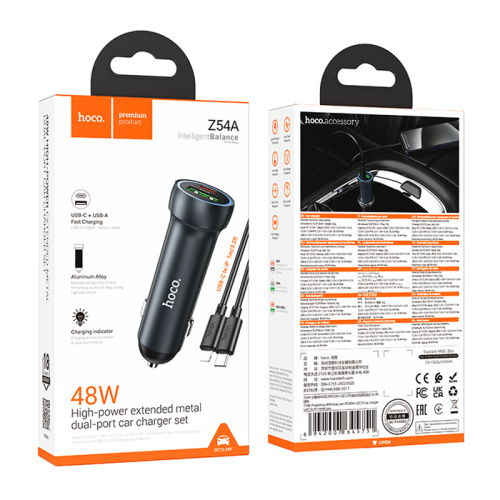 Азу hoco z54a type-c/lightning (48w) черный