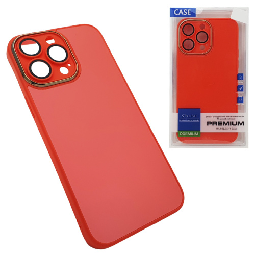 Чехол-крышка stylish glass case для iphone 13 pro оранжевый