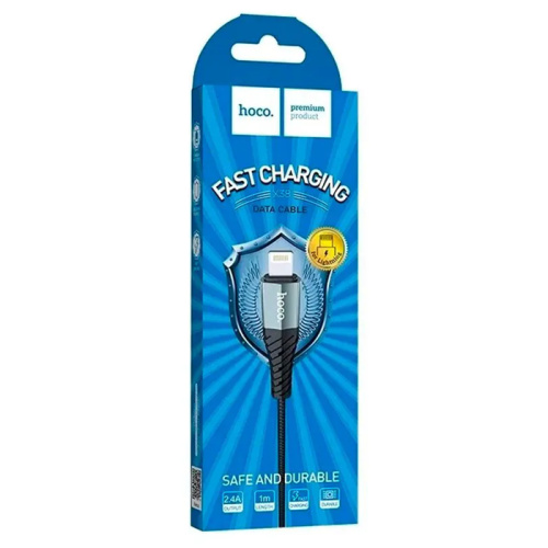 Кабель usb hoco x38 lightning 1m (2.4a) черный