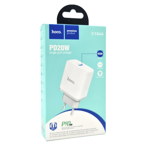 Сзу hoco c104a (pd20w) белый