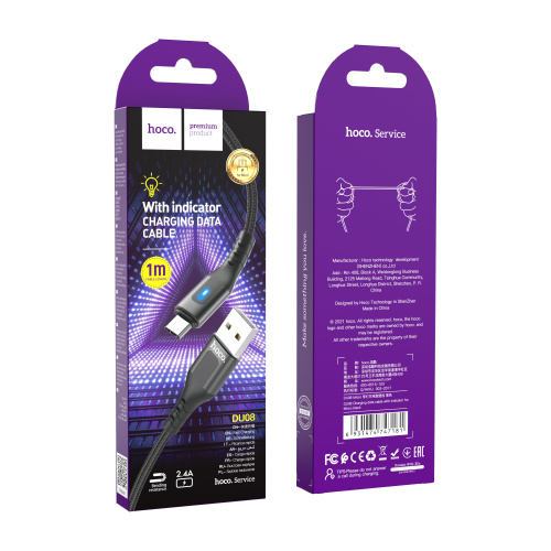 Кабель usb hoco du08 micro черный