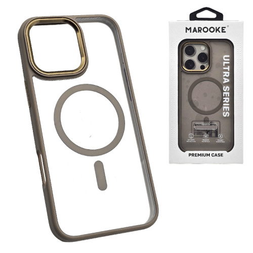 Чехол-крышка marooke m05 прозрачный c цветными бортами для iphone 16 pro бежевый