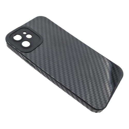 Чехол-силикон глянец carbon для iphone 12 (6.1) черный