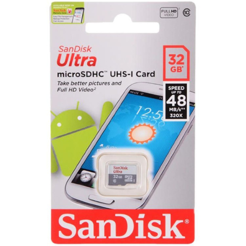 Micro sd 32gb sandisk ultra (100 mb/s) без адаптера 