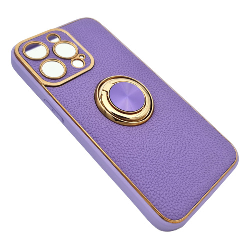 Чехол-силикон под кожу с кольцом для iphone 13 pro сиреневый