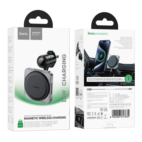 Автодержатель hoco hw15 (15w) черный