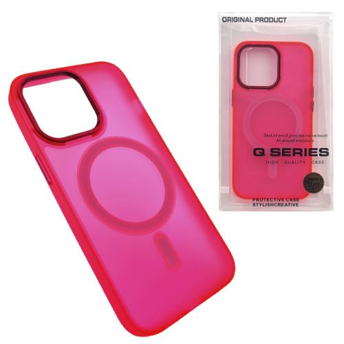 Чехол крышка q series magsafe для iphone 13 pro розовый