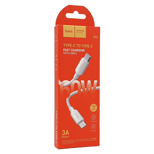 Кабель type-c hoco x96 type-c (60w) белый