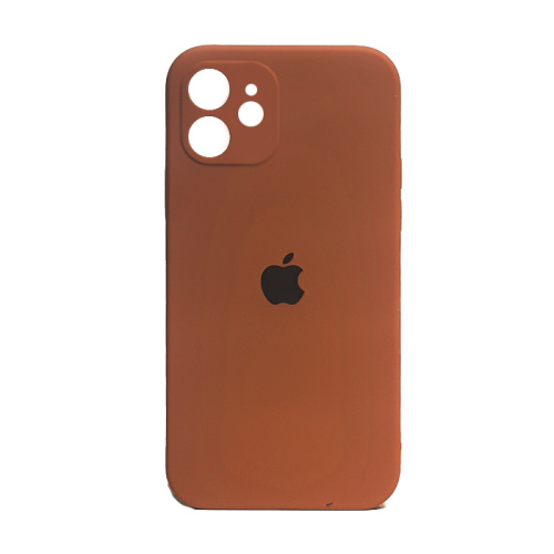Чехол-силикон silicone case аналог (cam.protec) для iphone 12 (6.1)) коричневый