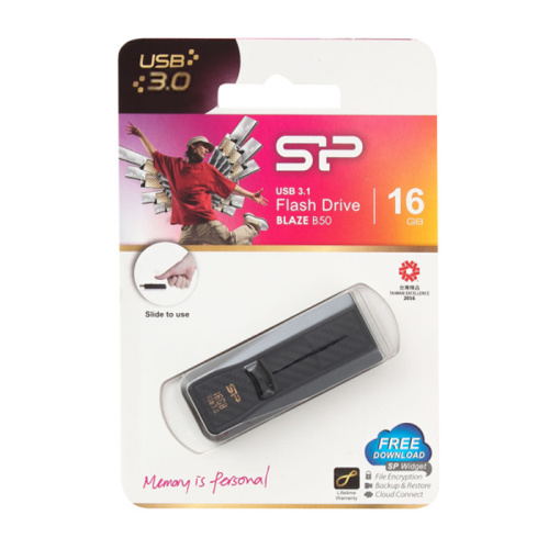 16gb (3.0) usb silicone power blaze b50 черный