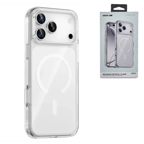Чехол green lion magsafe crystal для iphone 17 pro прозрачный