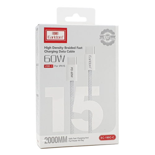 Кабель earldom ec-190-c-c (2м/60w) белый