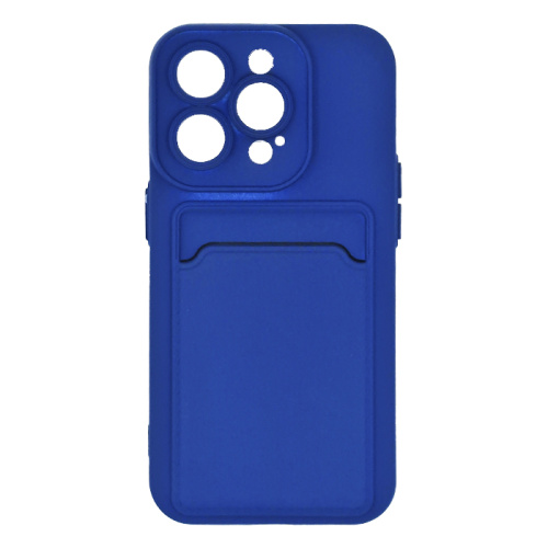 Чехол-силикон card holder iphone 14 pro max (6.7) синий