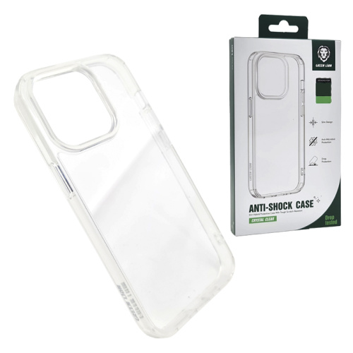 Чехол-крышка green lion anti-shock case drop tested для iphone 14 pro max кристально-прозрачный