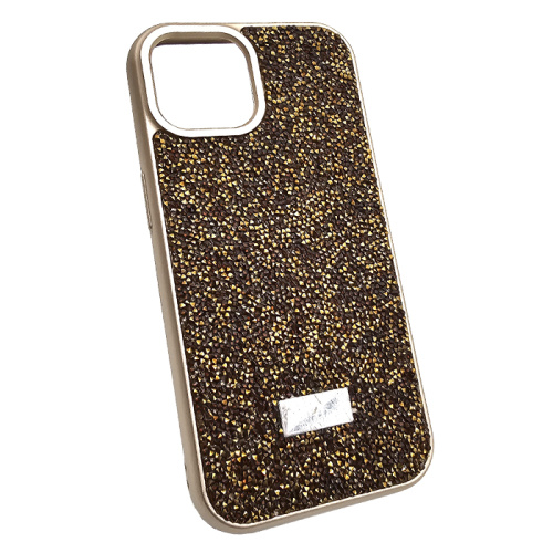 Чехол-крышка swarovski стразы для iphone 13/14 золотой