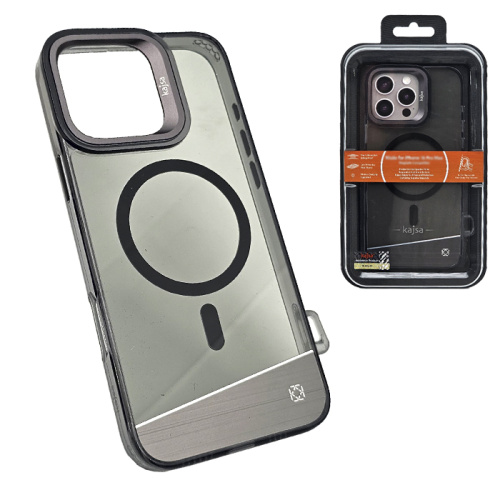 Чехол-крышка kajsa aluminium trans-shield back case для iphone 16 pro black smoke