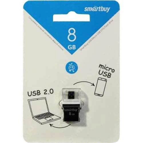 8gb usb smartbuy poko otg черная