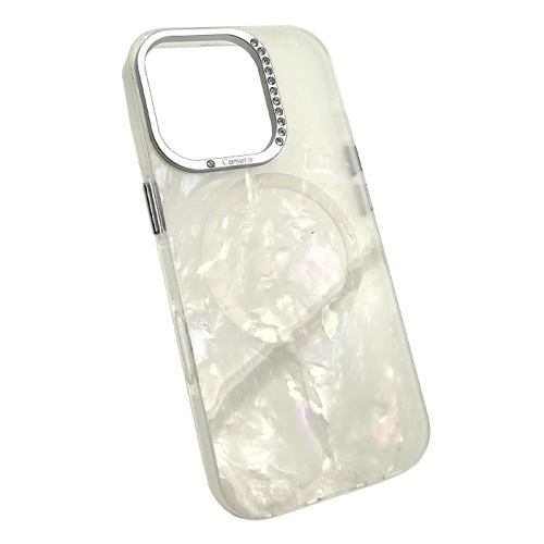Чехол-крышка marble magnetic для iphone 16 pro белый