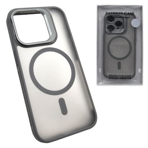 Чехол крышка ultra magsafe + линзы 15 pro серый